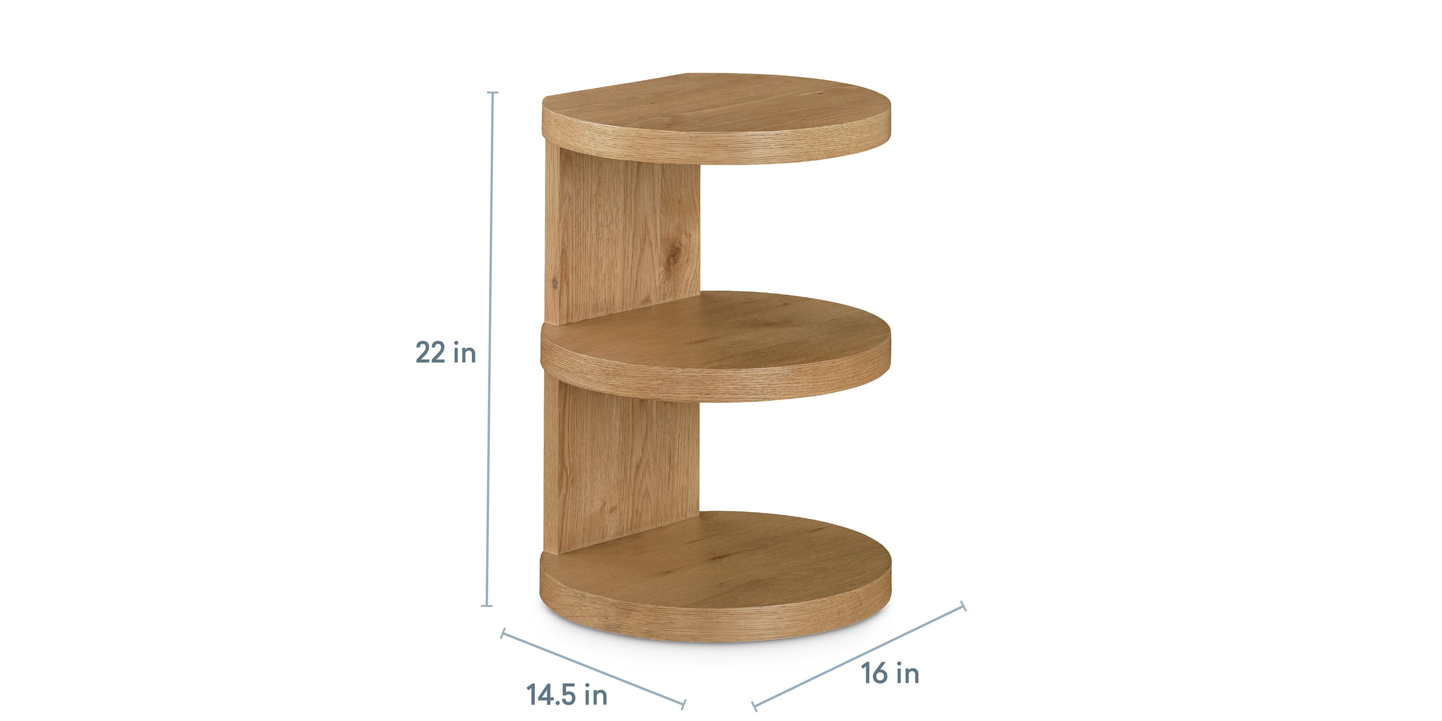 Bassett Newbury Spot Tier Side Table — Two Tiers, Made in the USA — dimensions