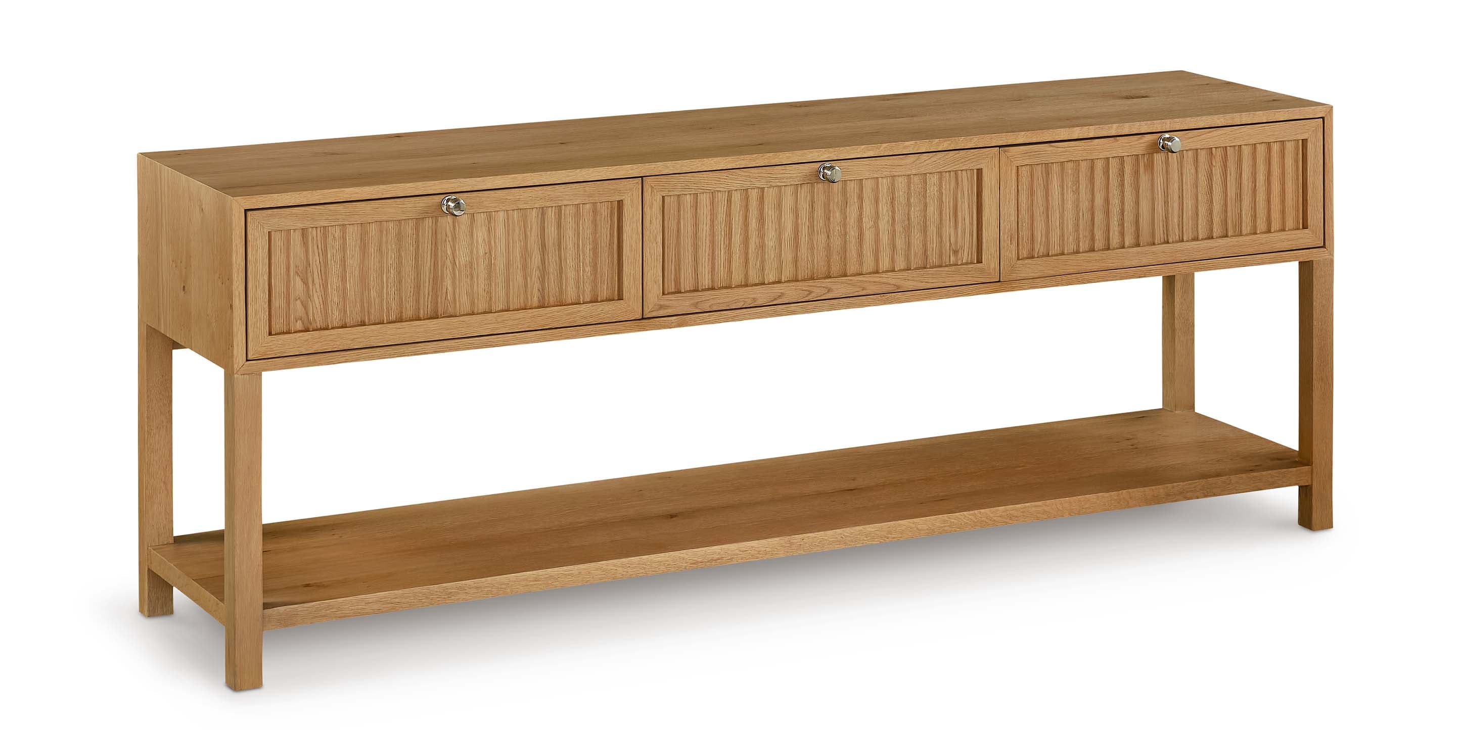Bassett Newbury Low Console/Credenza — Natural White Oak, USA-Made — Natural finish