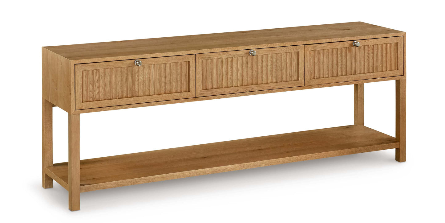 Bassett Newbury Low Console/Credenza — Natural White Oak, USA-Made — Natural finish