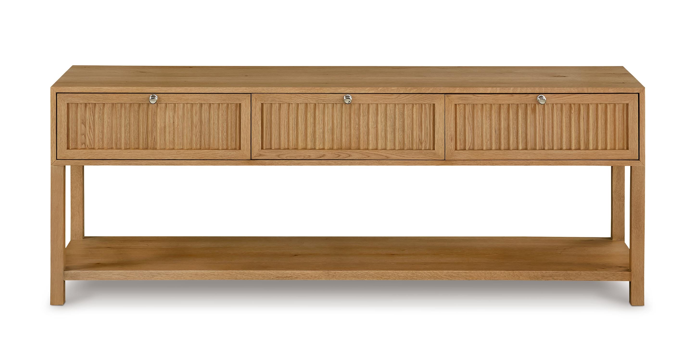 Bassett Newbury Low Console/Credenza — Natural White Oak, USA-Made — Natural finish