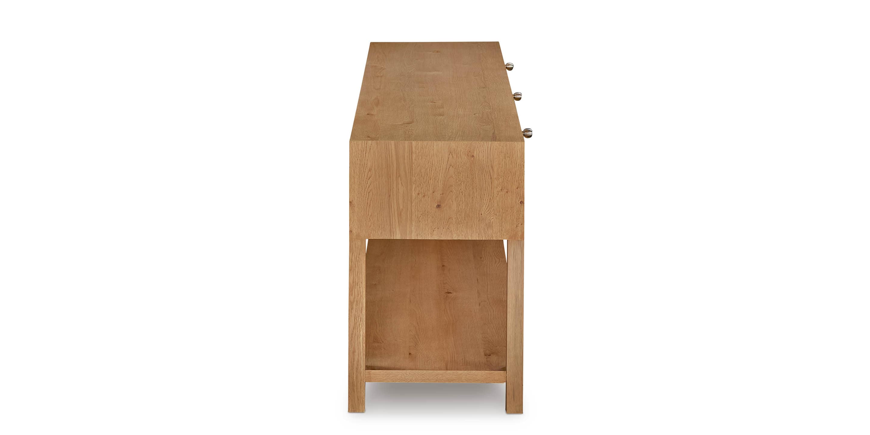 Bassett Newbury Low Console/Credenza — Natural White Oak, USA-Made — Natural finish