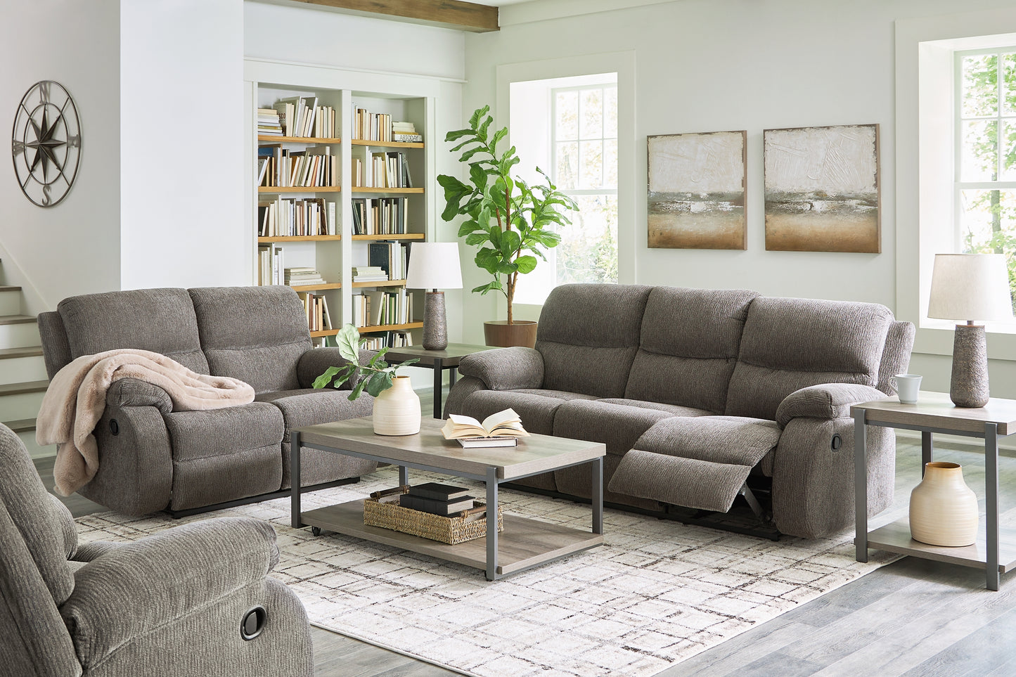 Scranto Reclining Sofa, Loveseat and Recliner