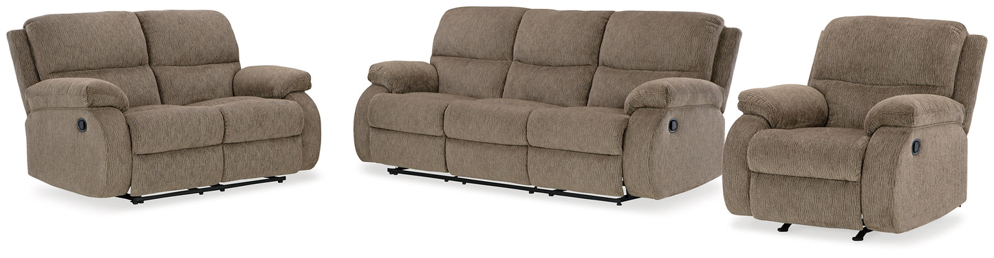 Scranto Reclining Sofa, Loveseat and Recliner