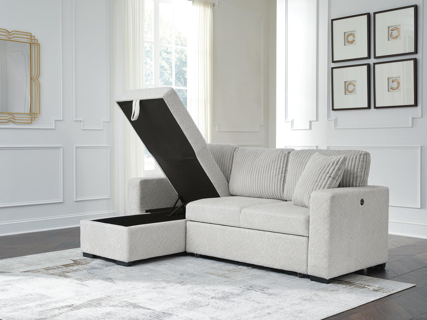 Wohlen 2-Piece Sectional with Pop Up Sleeper and Chaise