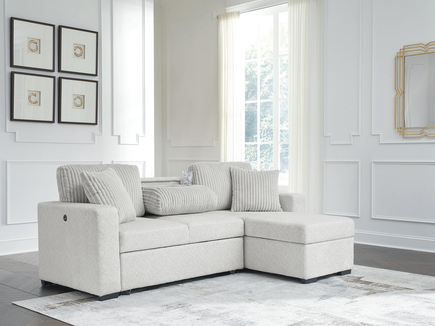 Wohlen 2-Piece Sectional with Pop Up Sleeper and Chaise