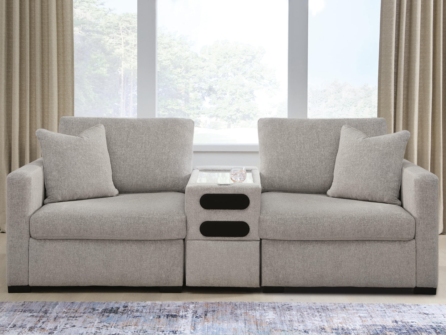 ModMax Luxe 3-Piece Sectional Loveseat with Audio Console