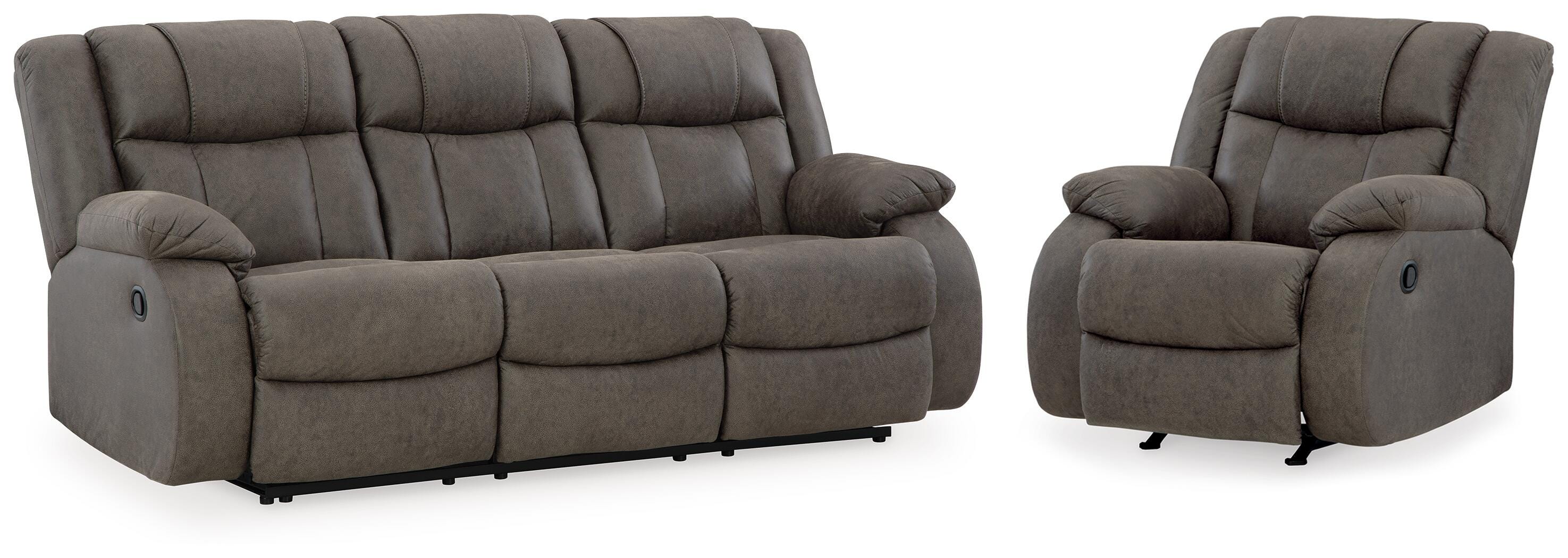 First Base Reclining Sofa and Recliner — 2-Piece Set Signature Design by Ashley® Living Room