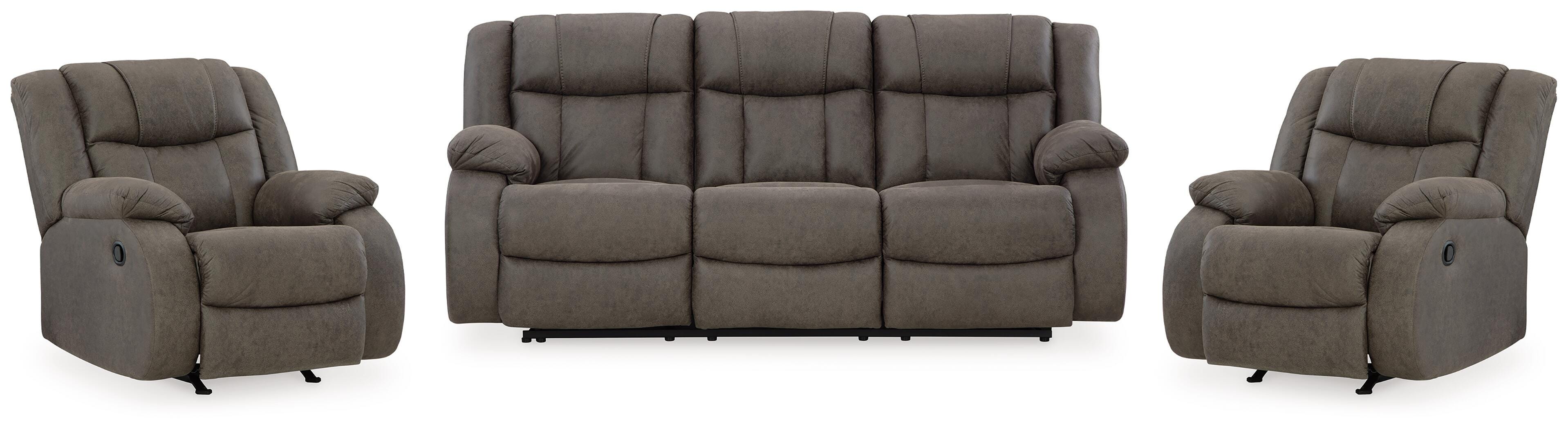 First Base Reclining Sofa and 2 Recliners — 3-Piece Set Signature Design by Ashley® Living Room