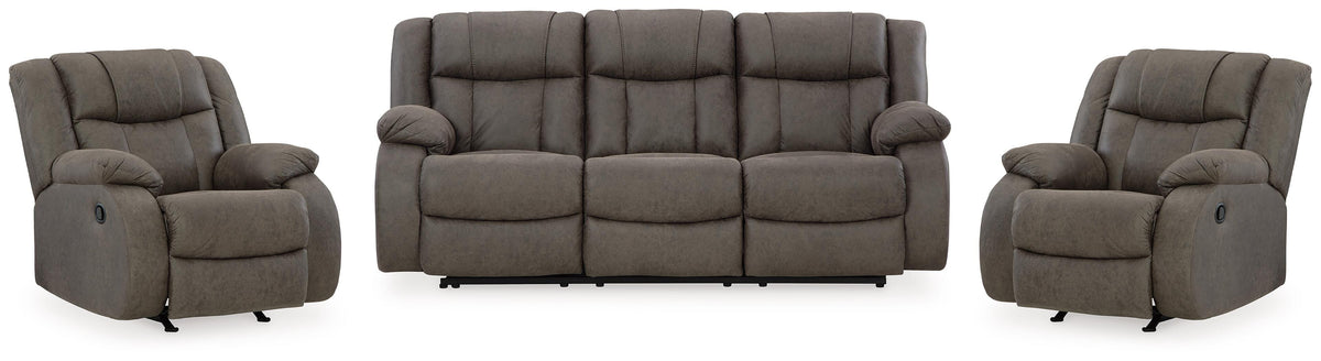 First Base Reclining Sofa and 2 Recliners — 3-Piece Set Signature Design by Ashley® Living Room