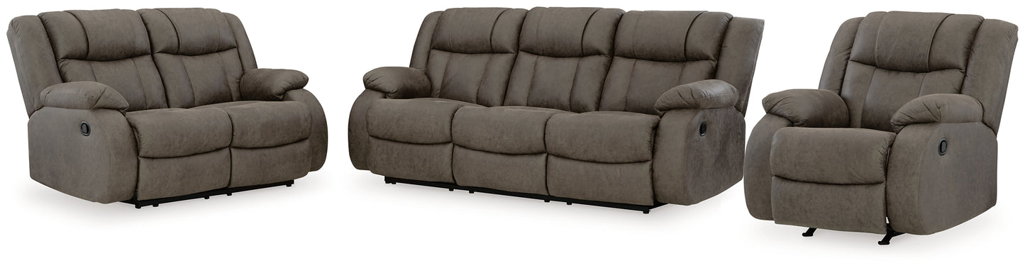 First Base Reclining Sofa, Loveseat and Recliner