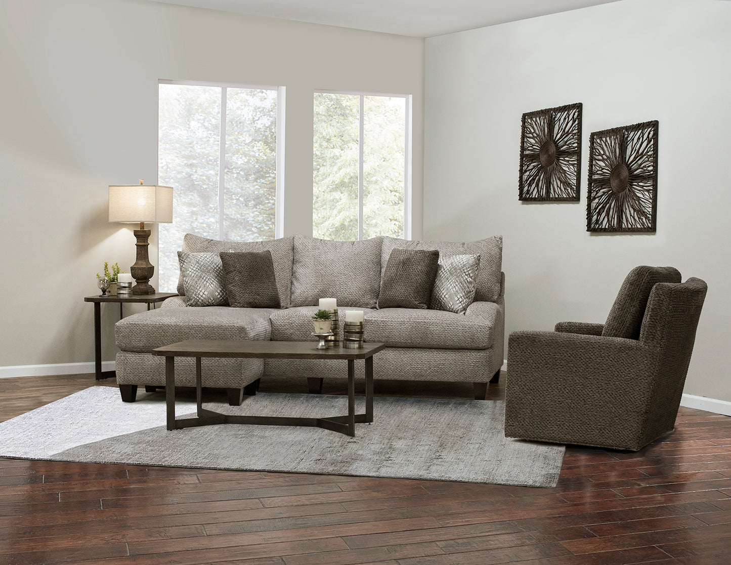 Catalina Sofa with Floating Ottoman Chaise
