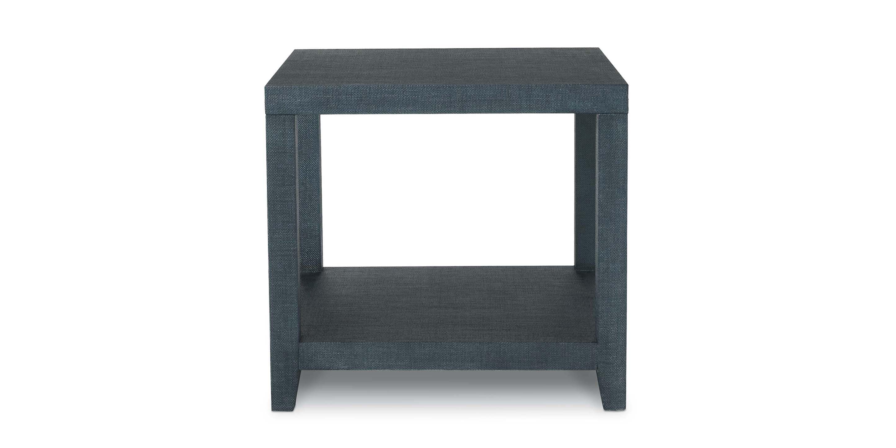Bassett Ventura Square End Table — Elm Wood, Two Finishes — Pacific Blue finish