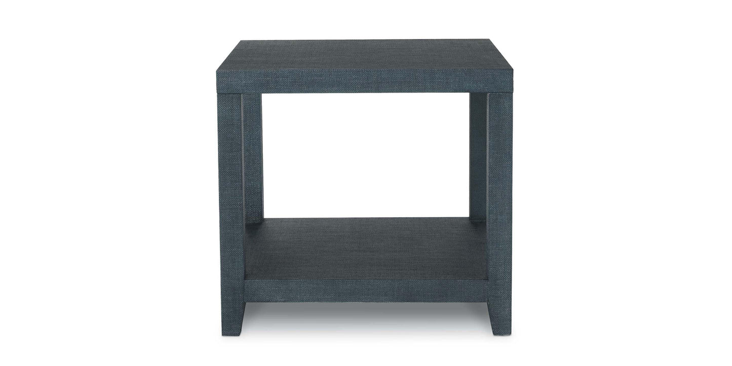 Bassett Ventura Square End Table — Elm Wood, Two Finishes — Pacific Blue finish