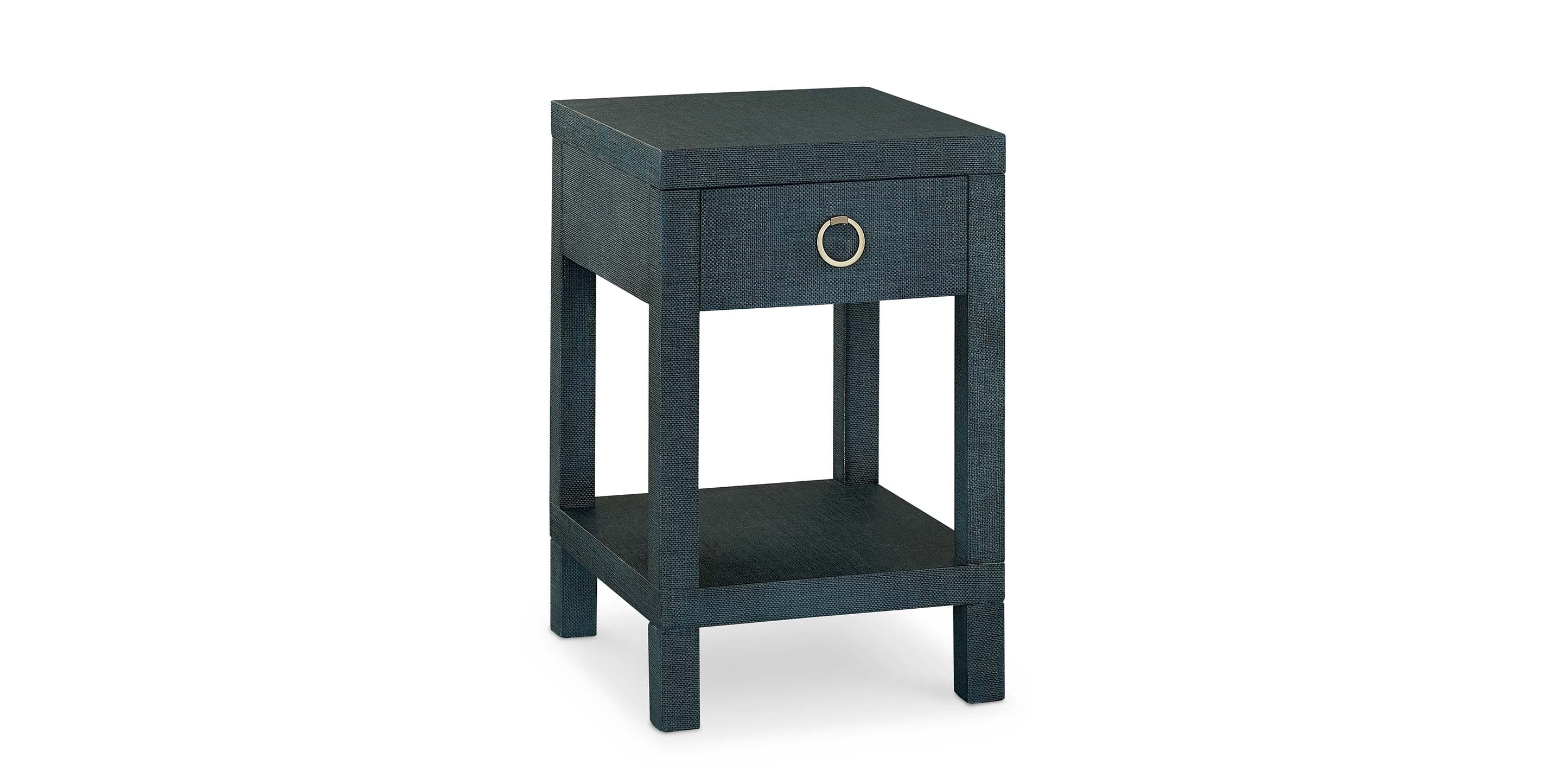 Bassett Ventura Chairside Table — Elm, Made in the USA — Pacific Blue finish