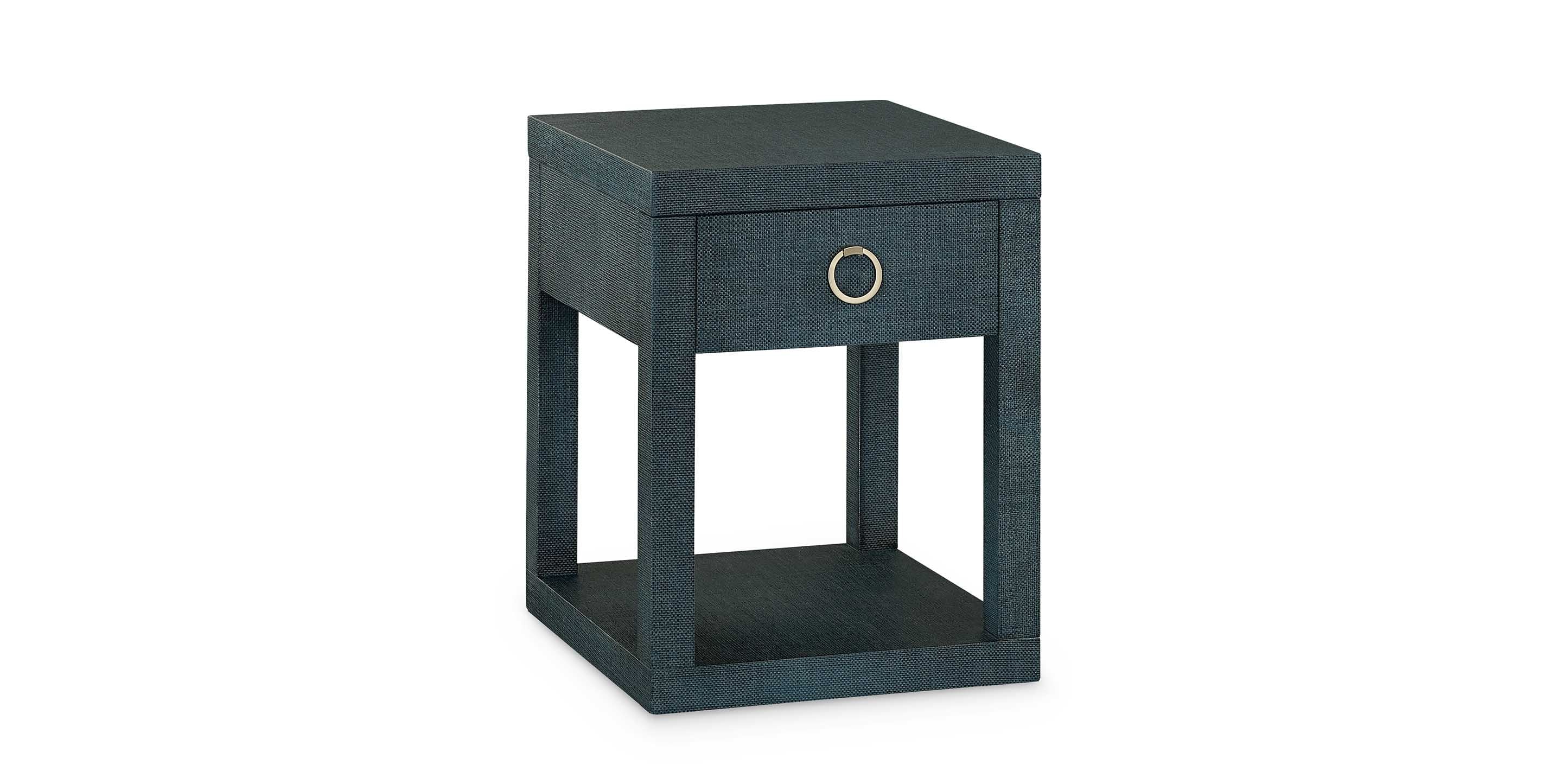 Bassett Ventura Chairside Table — Elm, Made in the USA — Pacific Blue finish