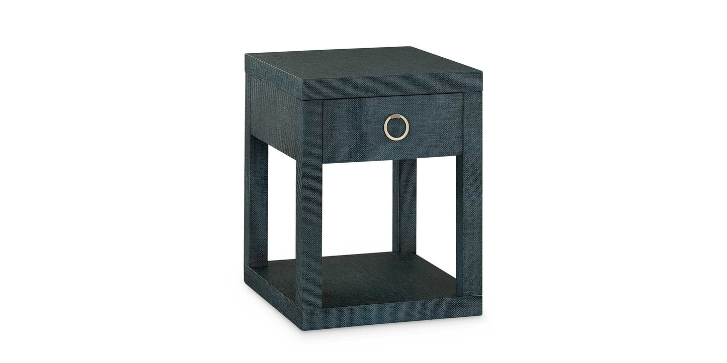 Bassett Ventura Chairside Table — Elm, Made in the USA — Pacific Blue finish