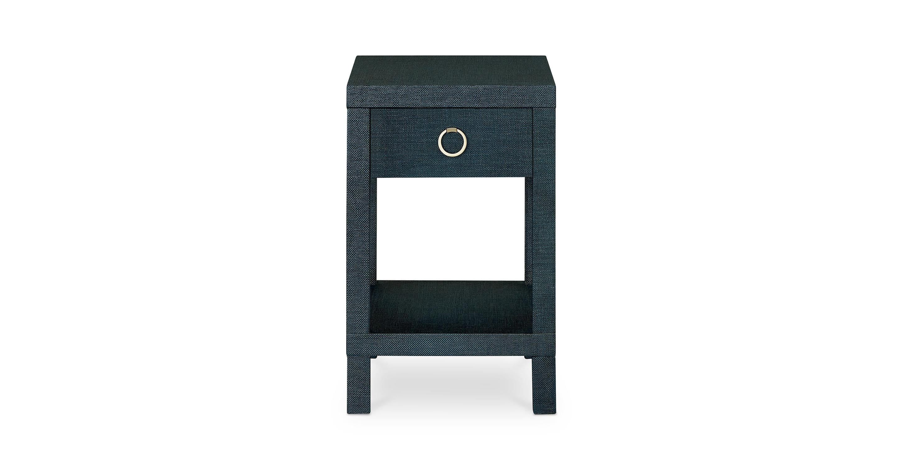 Bassett Ventura Chairside Table — Elm, Made in the USA — Pacific Blue finish