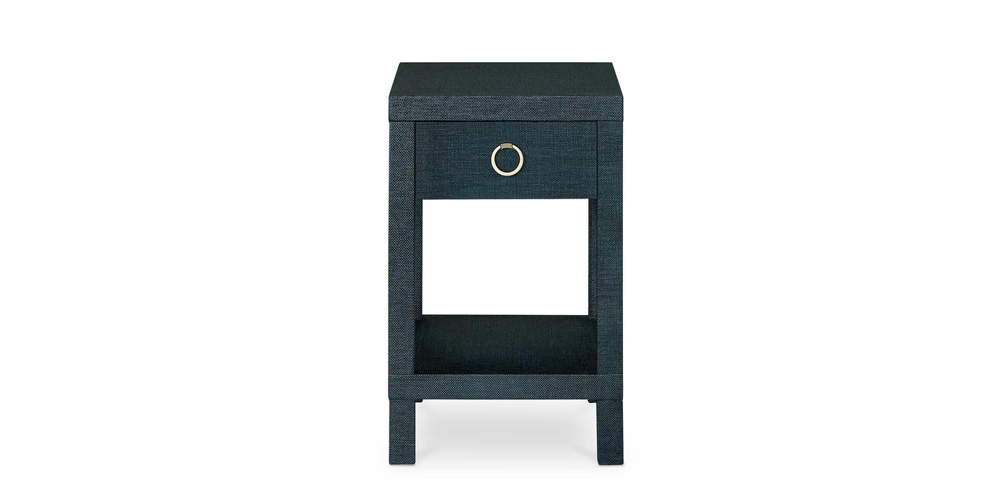 Bassett Ventura Chairside Table — Elm, Made in the USA — Pacific Blue finish