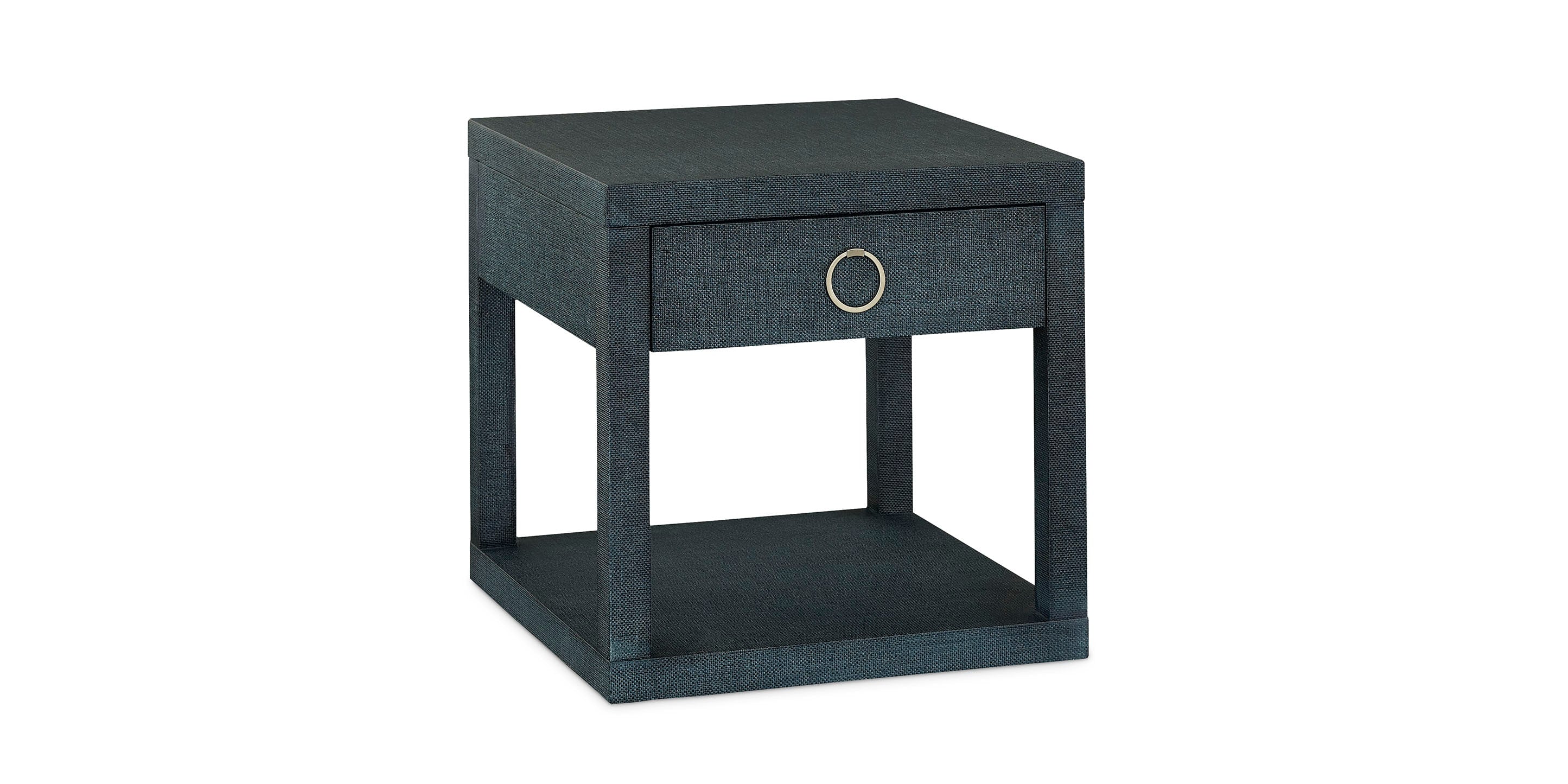 Bassett Ventura End Table — Elm, Two Stocked Finishes — Pacific Blue finish