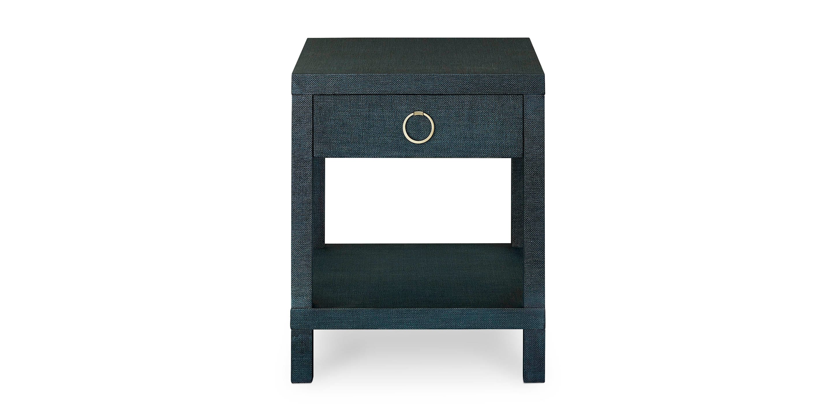 Bassett Ventura End Table — Elm, Two Stocked Finishes — Pacific Blue finish