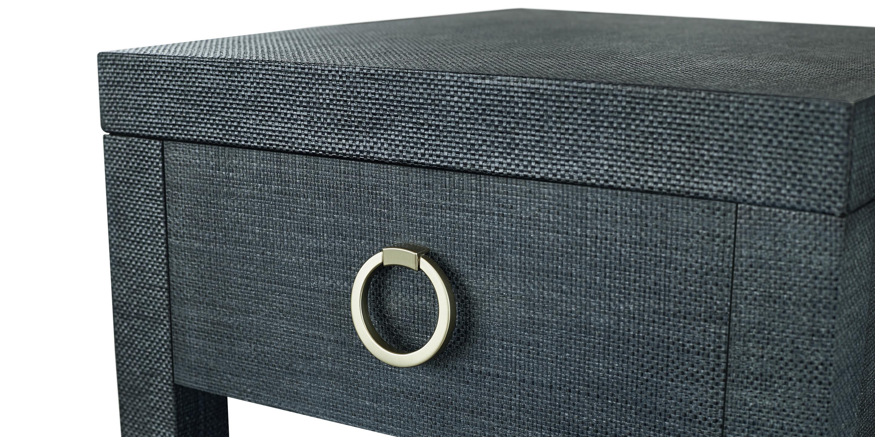 Bassett Ventura End Table — Elm, Two Stocked Finishes — Pacific Blue finish