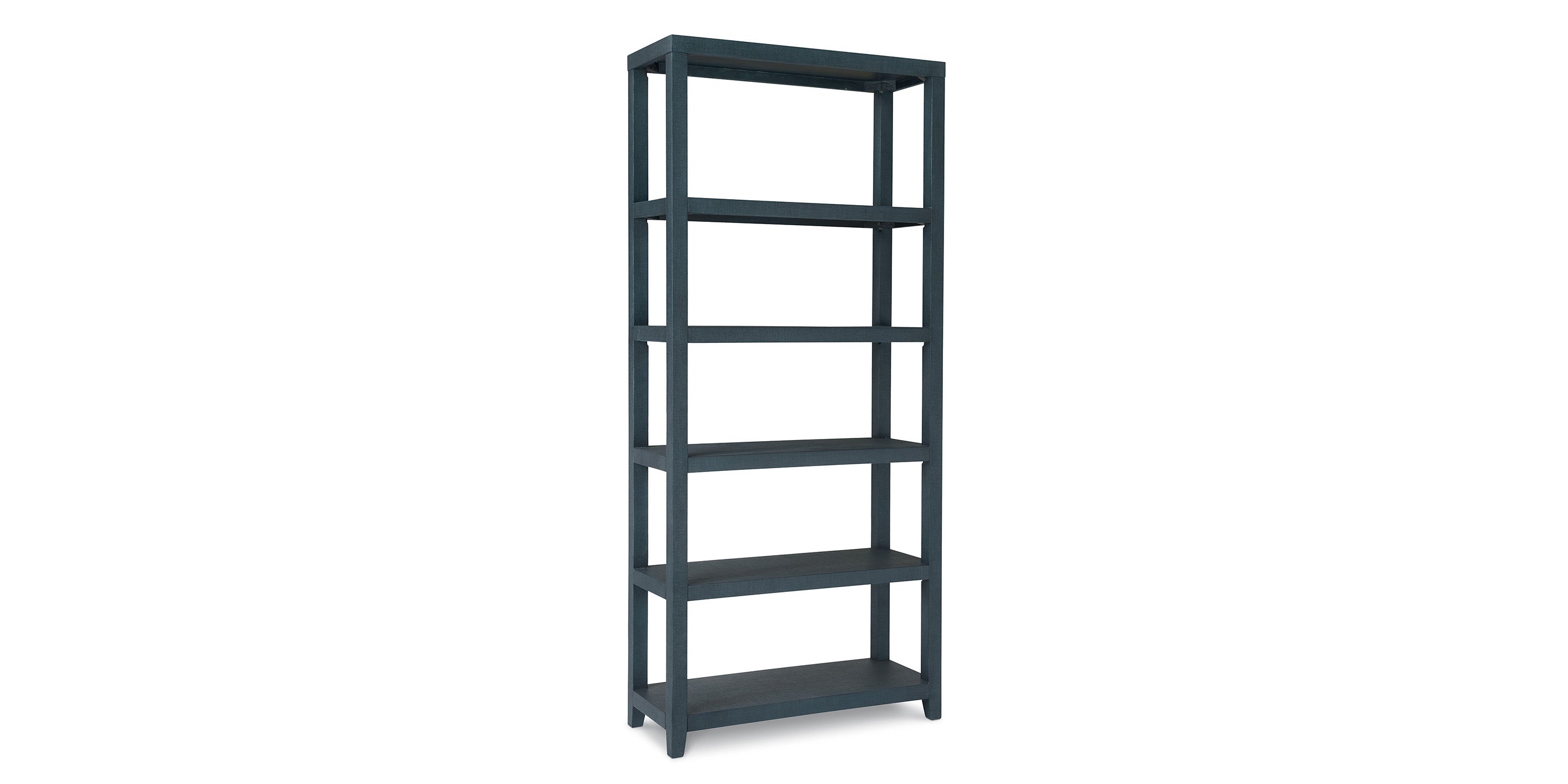 Bassett Ventura Large Etagere — 90-Inch Elm Bookcase — Pacific Blue finish