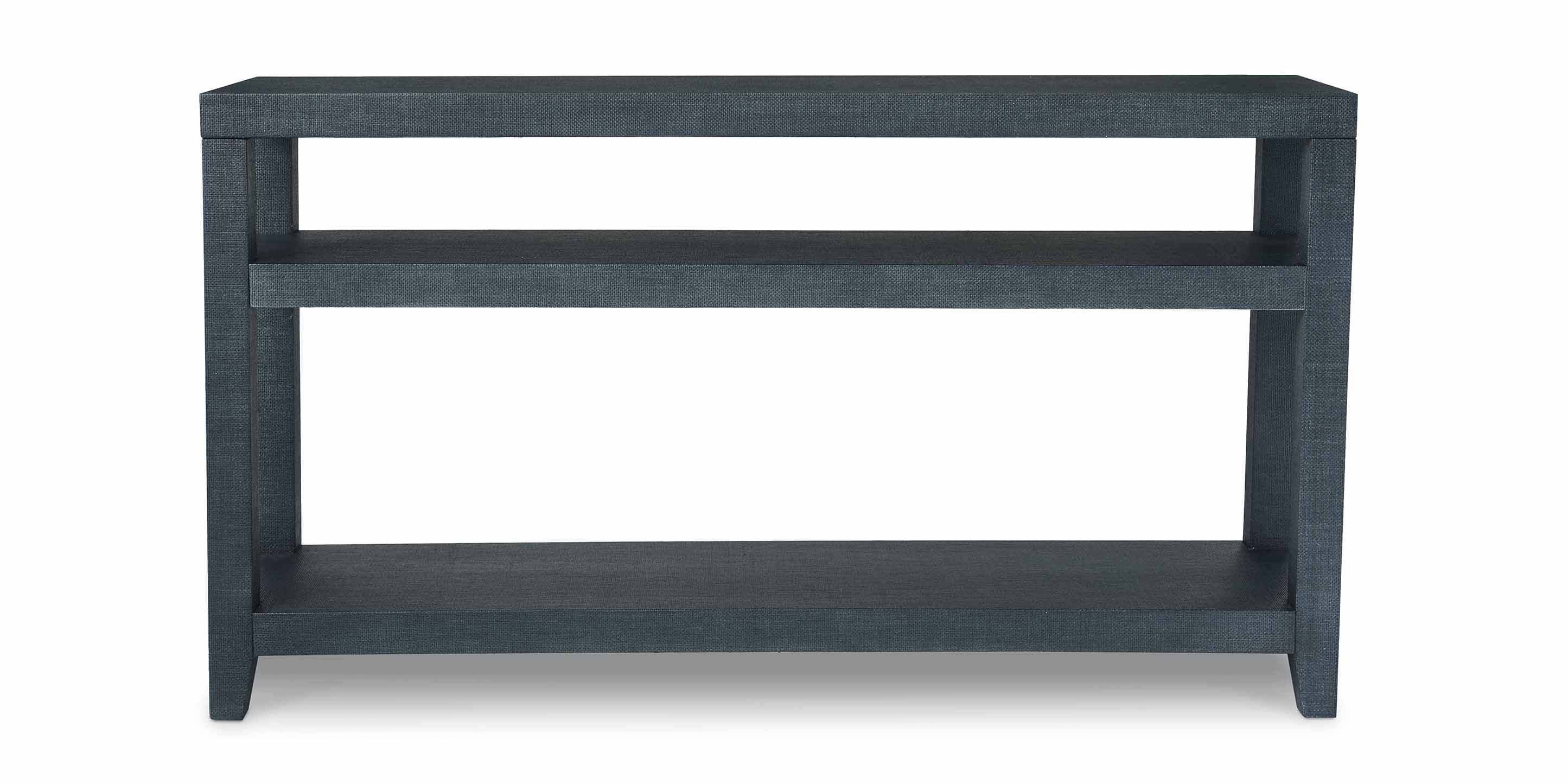 Bassett Ventura Console Table — Slim Profile, Made in the USA — Pacific Blue finish