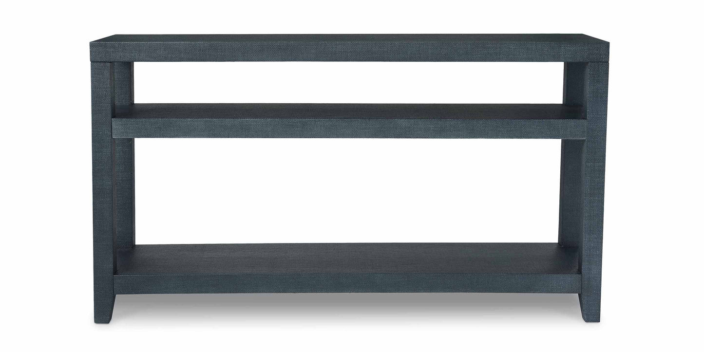 Bassett Ventura Console Table — Slim Profile, Made in the USA — Pacific Blue finish