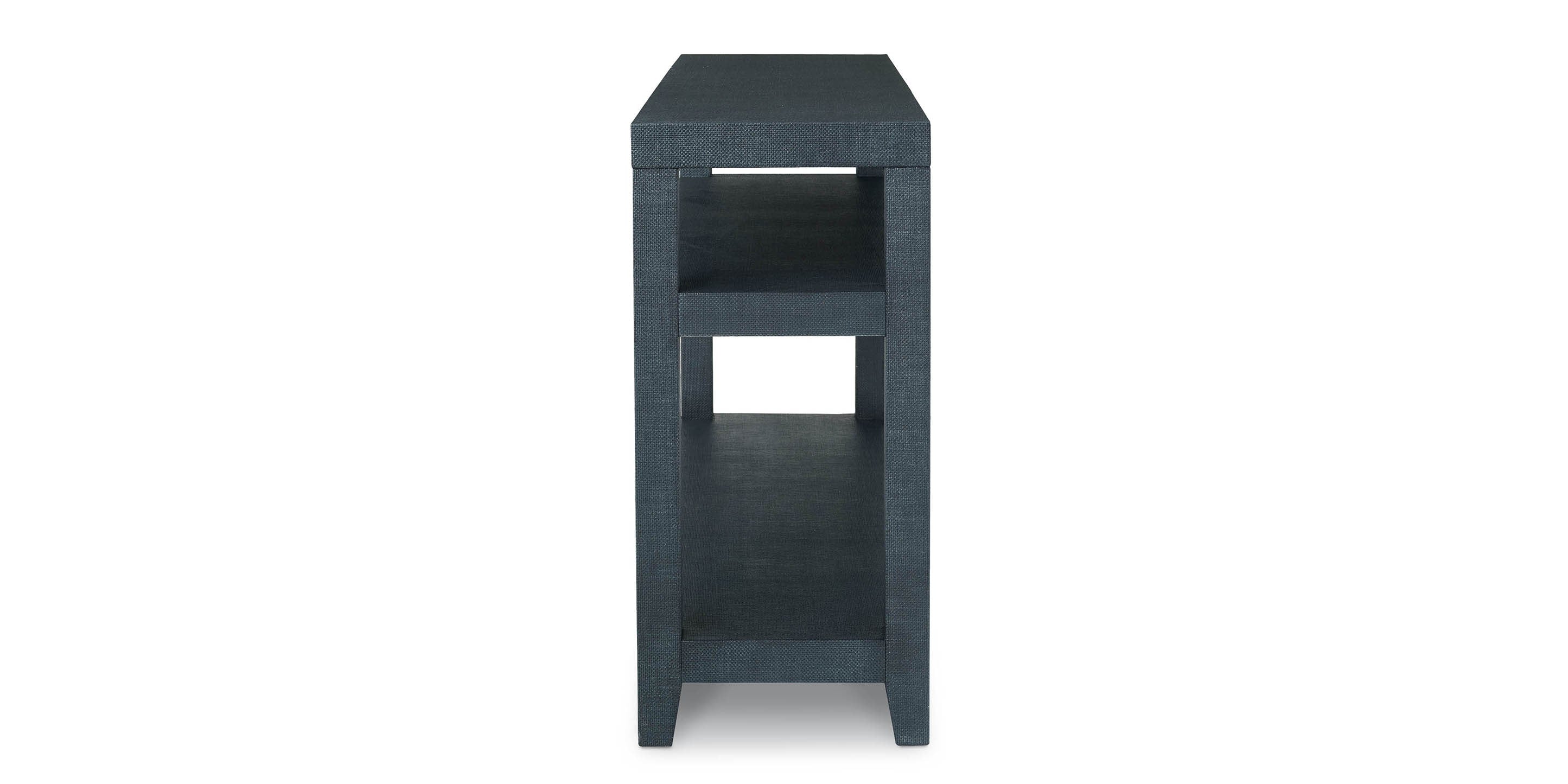 Bassett Ventura Console Table — Slim Profile, Made in the USA — Pacific Blue finish