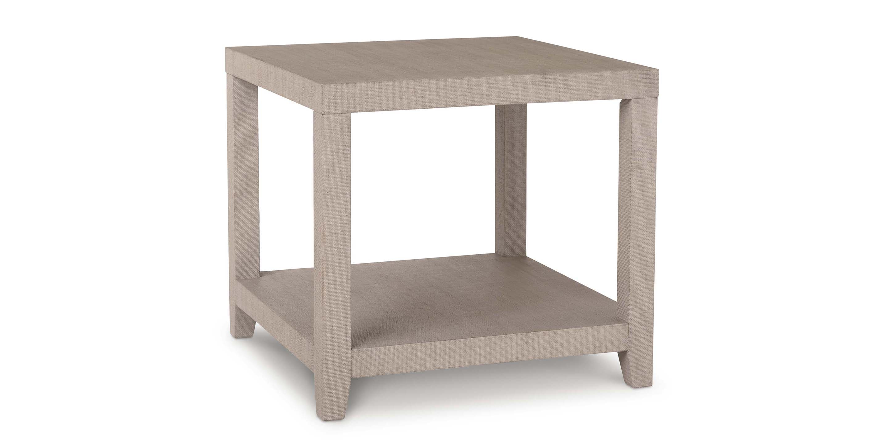 Bassett Ventura Square End Table — Elm Wood, Two Finishes — Sand Grey finish