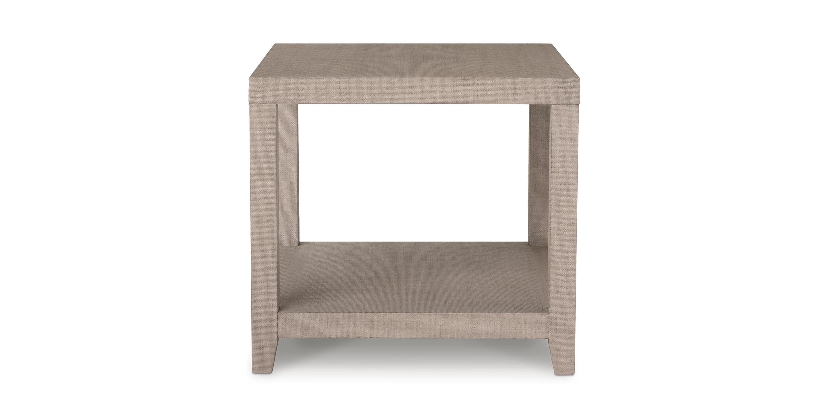 Bassett Ventura Square End Table — Elm Wood, Two Finishes — Sand Grey finish