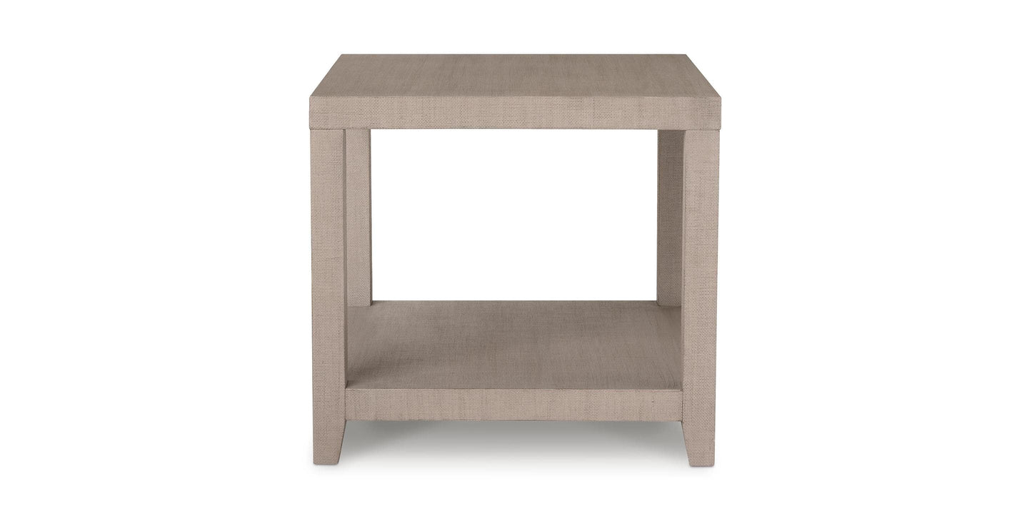 Bassett Ventura Square End Table — Elm Wood, Two Finishes — Sand Grey finish