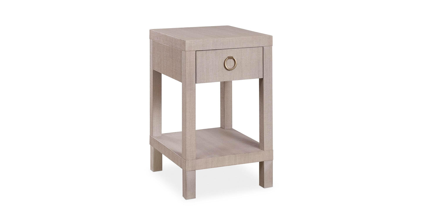 Bassett Ventura Chairside Table — Elm, Made in the USA — Sand Grey finish