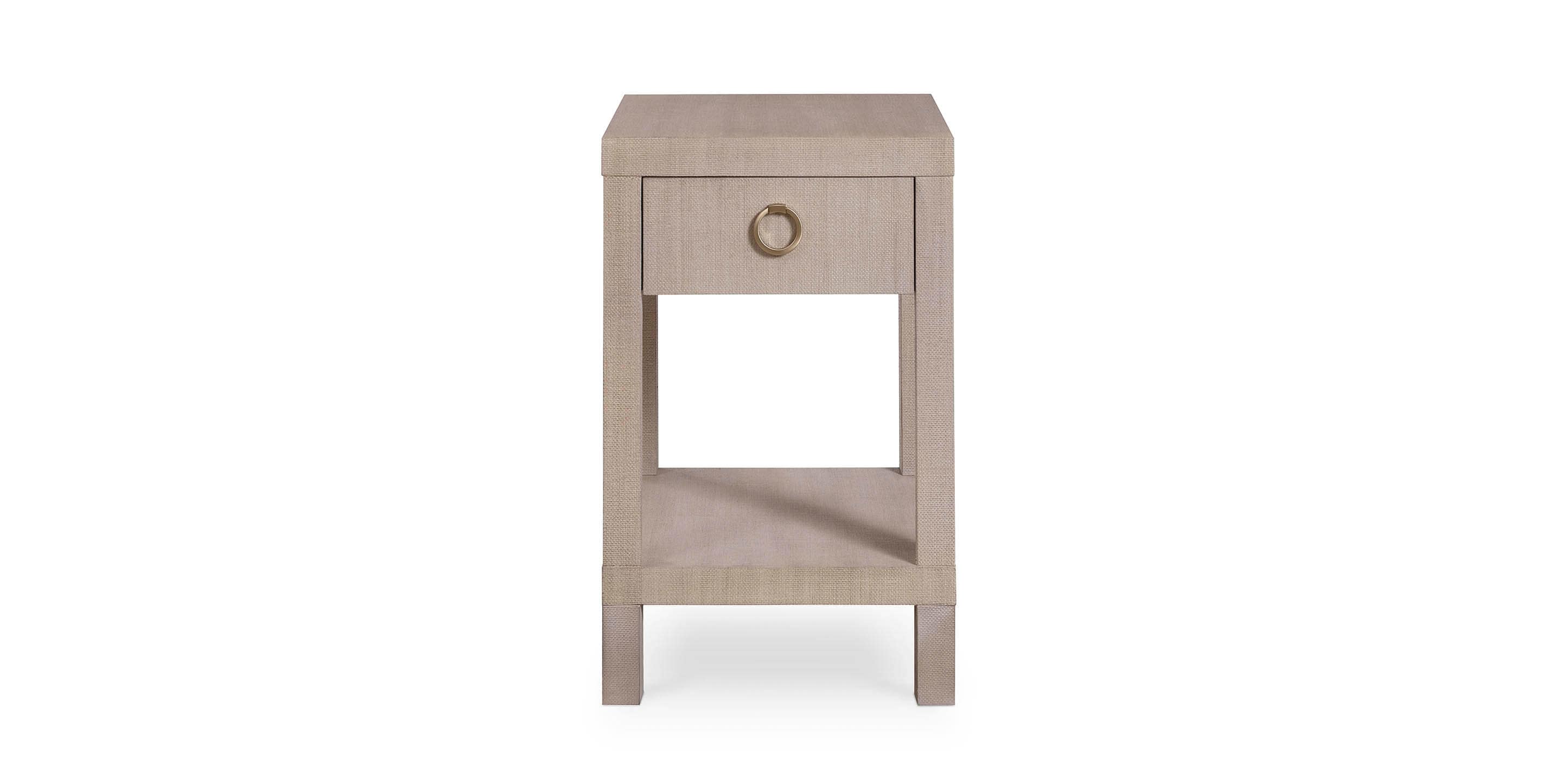 Bassett Ventura Chairside Table — Elm, Made in the USA — Sand Grey finish