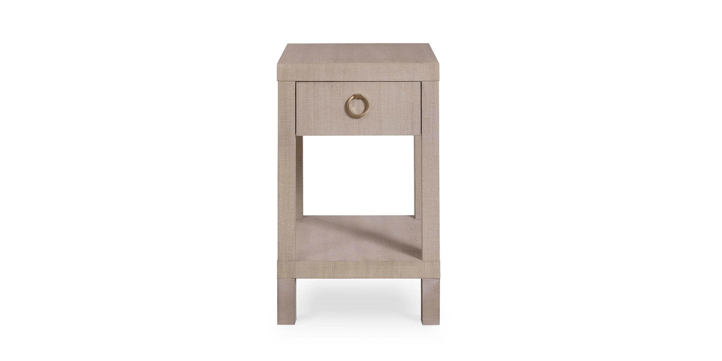 Bassett Ventura Chairside Table — Elm, Made in the USA — Sand Grey finish