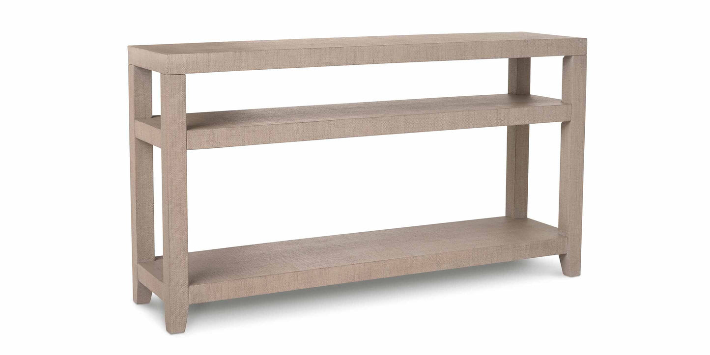 Bassett Ventura Console Table — Slim Profile, Made in the USA — Sand Grey finish