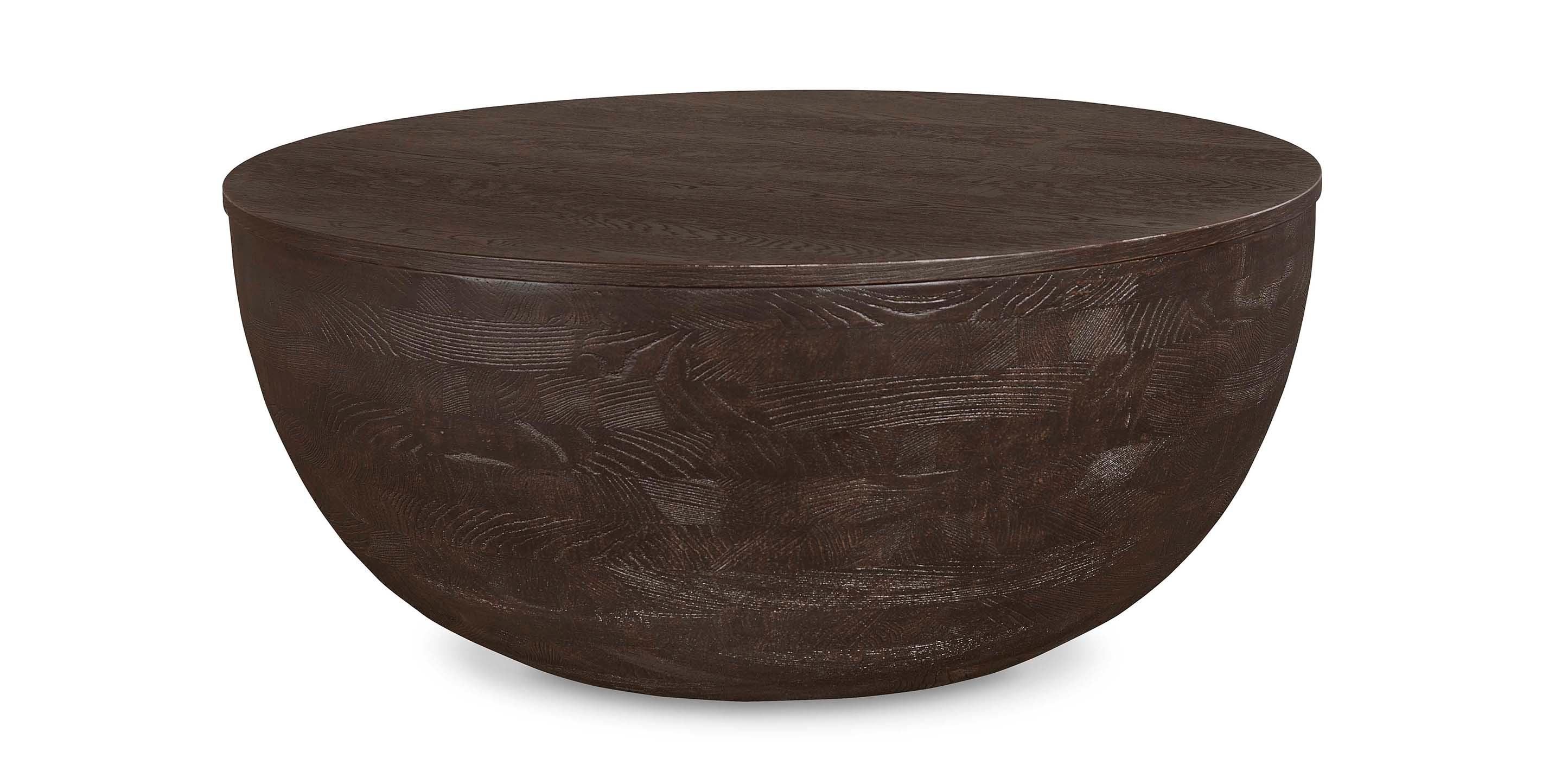 Bassett Tahiti Drum Cocktail Table — Global Texture, Made in the USA Bassett Coffee Table