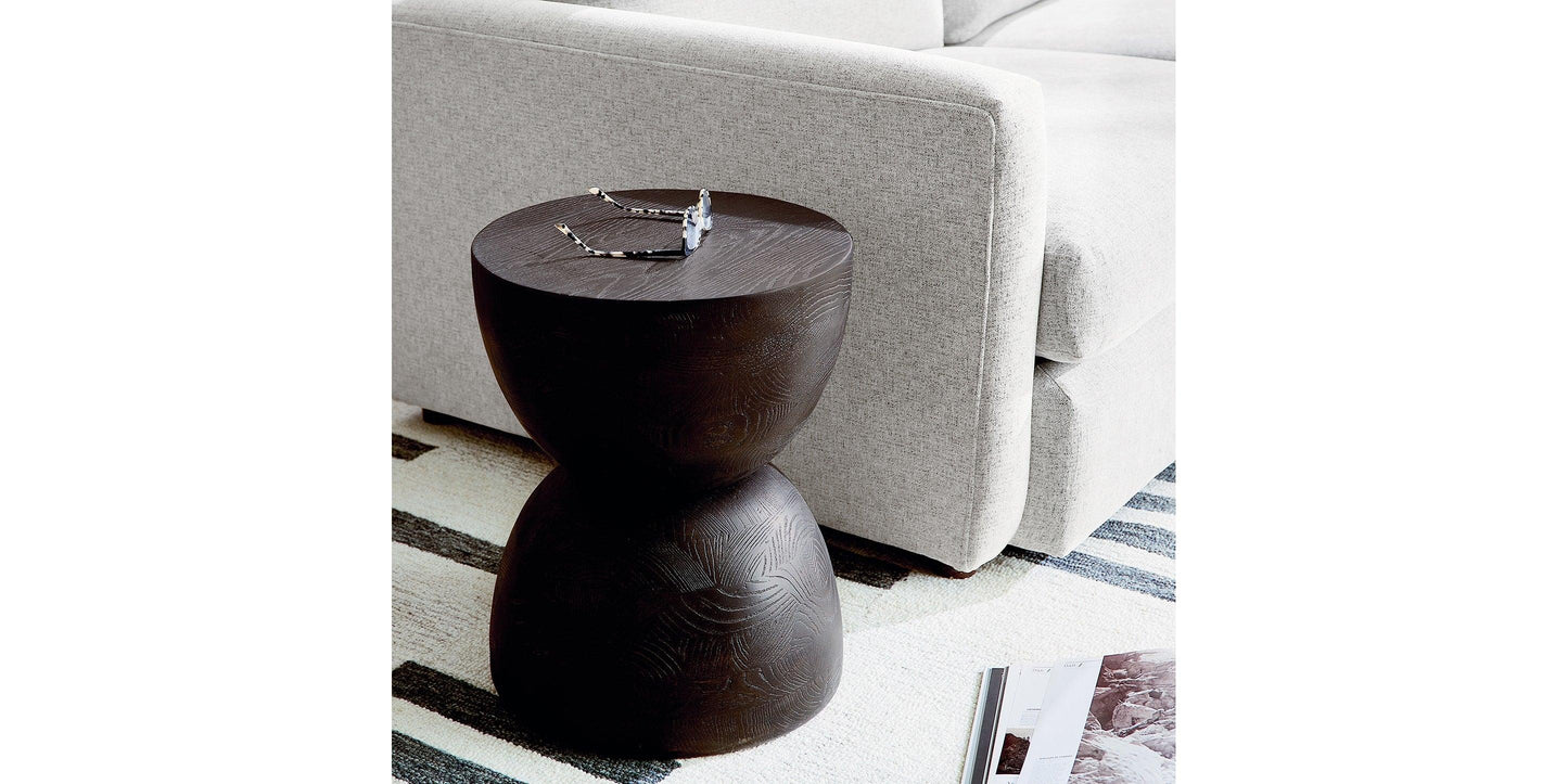 Bassett Tahiti Round Lamp Table — Hourglass Shape, Made in the USA Bassett End Table