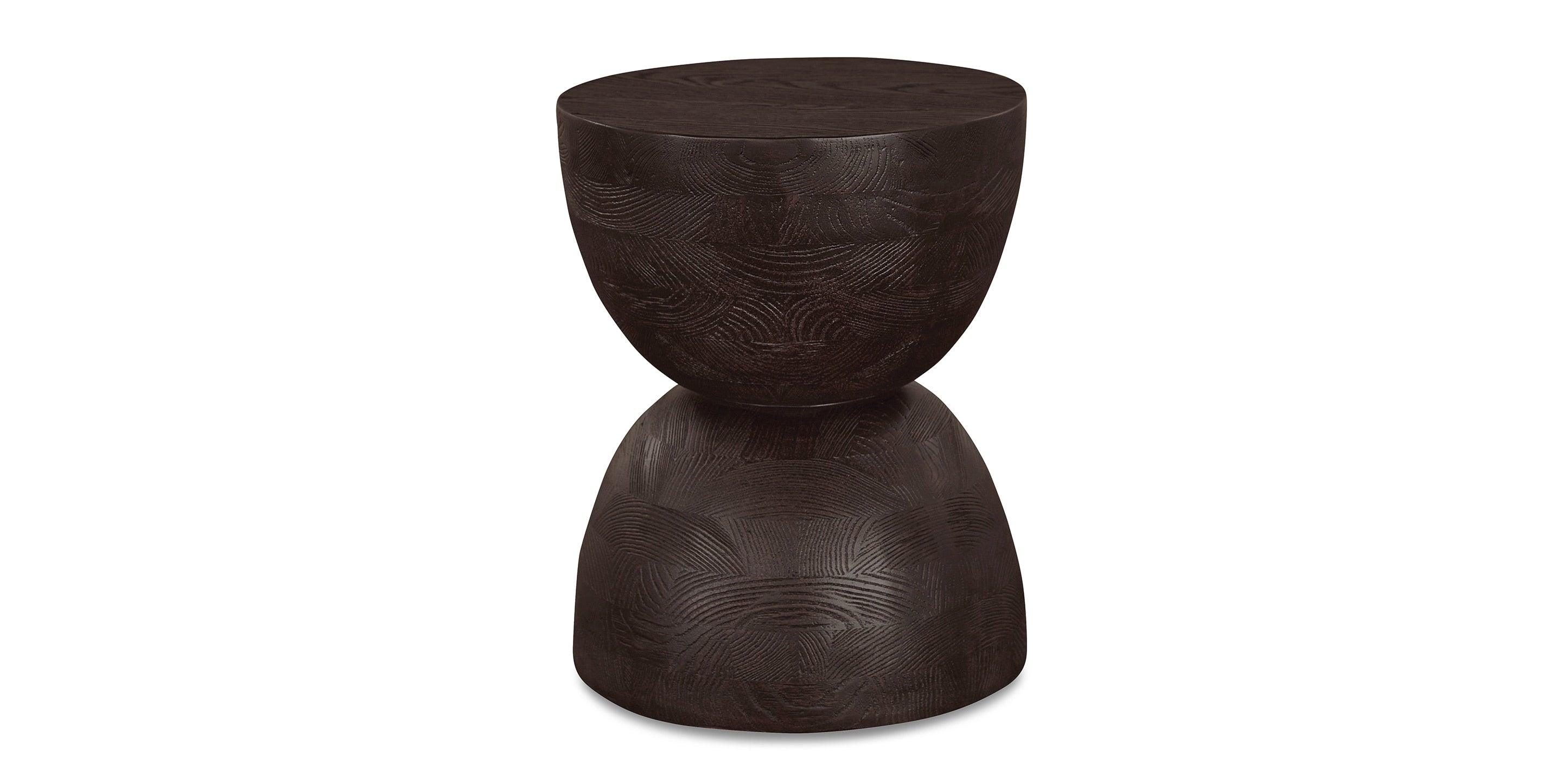 Bassett Tahiti Round Lamp Table — Hourglass Shape, Made in the USA Bassett End Table