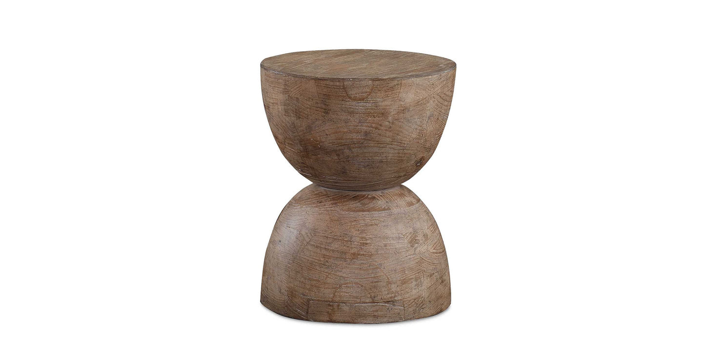 Bassett Tahiti Round Lamp Table — Hourglass Shape, Made in the USA Bassett End Table