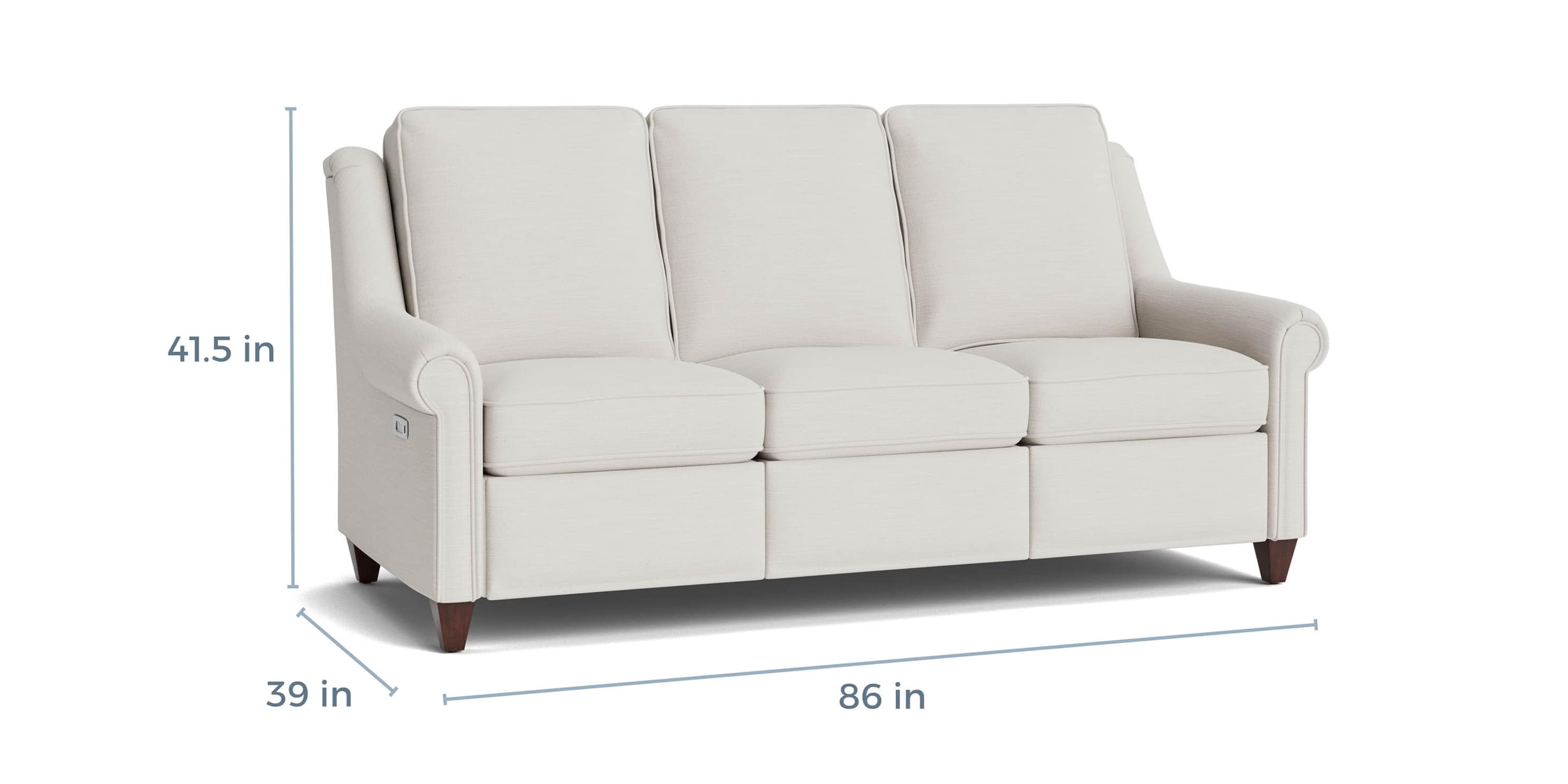 Magnificent Motion Roll Arm Reclining Sofa Bassett