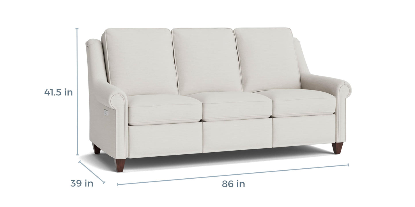 Magnificent Motion Roll Arm Reclining Sofa Bassett