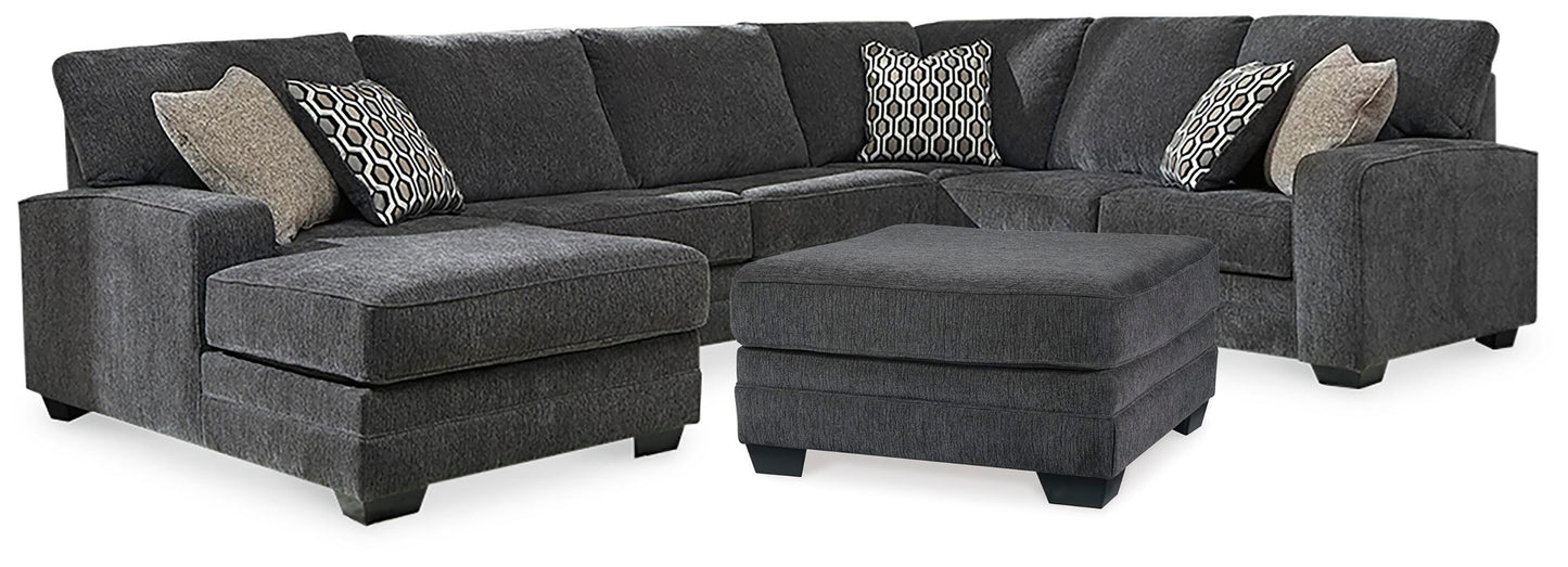 Tracling 3-Piece Sectional and Ottoman — Wedge Corner Benchcraft® Living Room