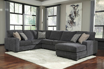Tracling 3-Piece Sectional with Chaise — Slate S2 Benchcraft® Living Room