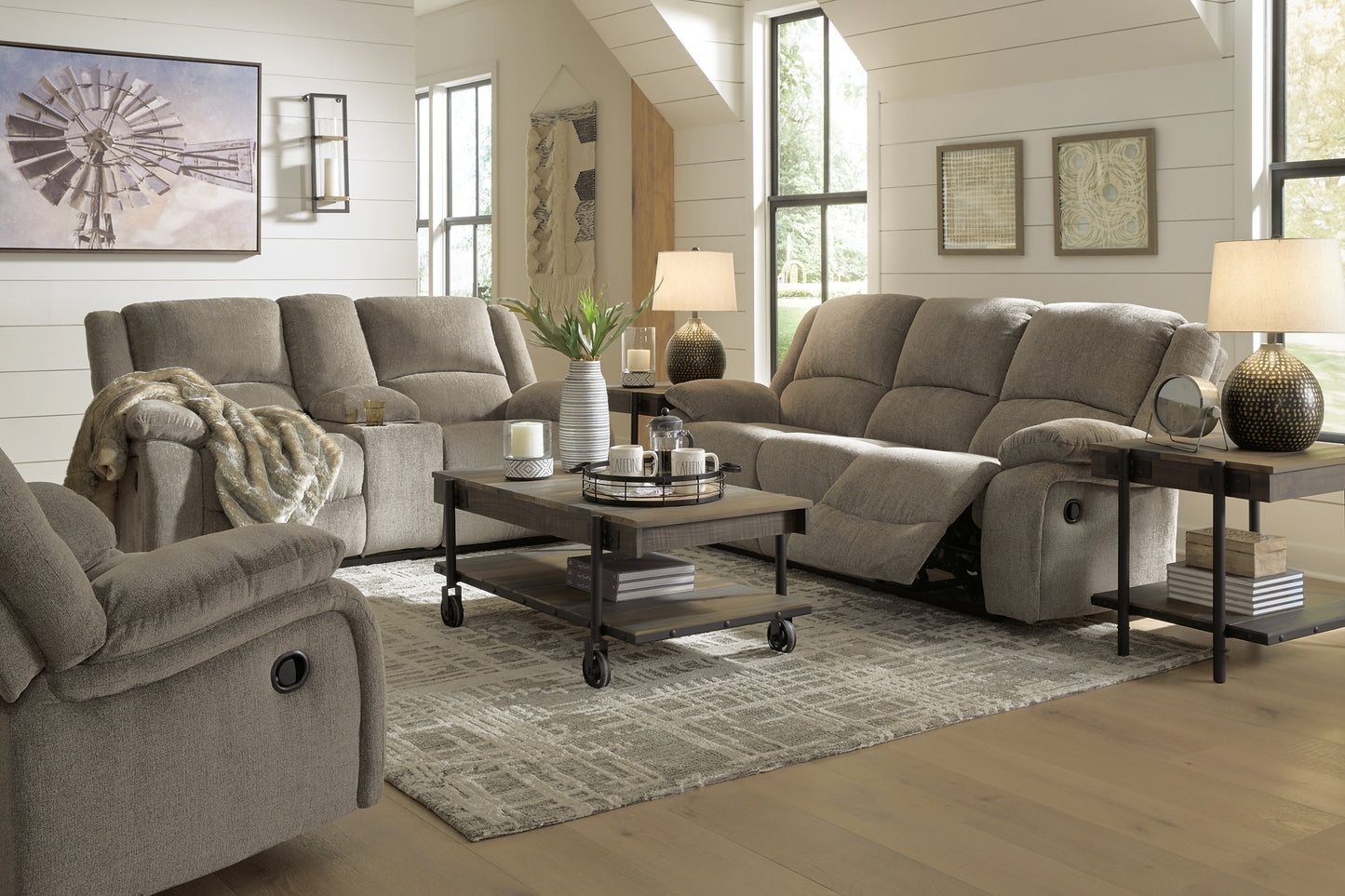 Draycoll Reclining Sofa, Loveseat and Recliner