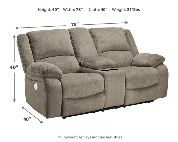 Draycoll Power Reclining Loveseat with Console