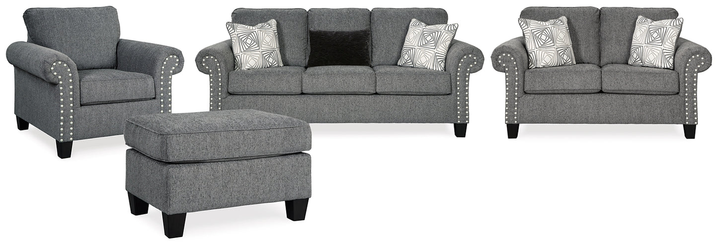 Agleno Sofa, Loveseat, Chair and Ottoman