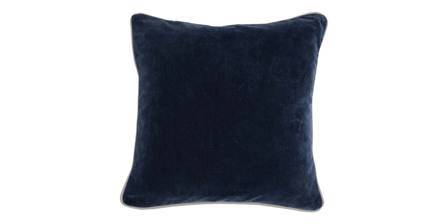Heirloom Velvet Navy 18" x 18" Square Pillow Cover + Insert Bassett