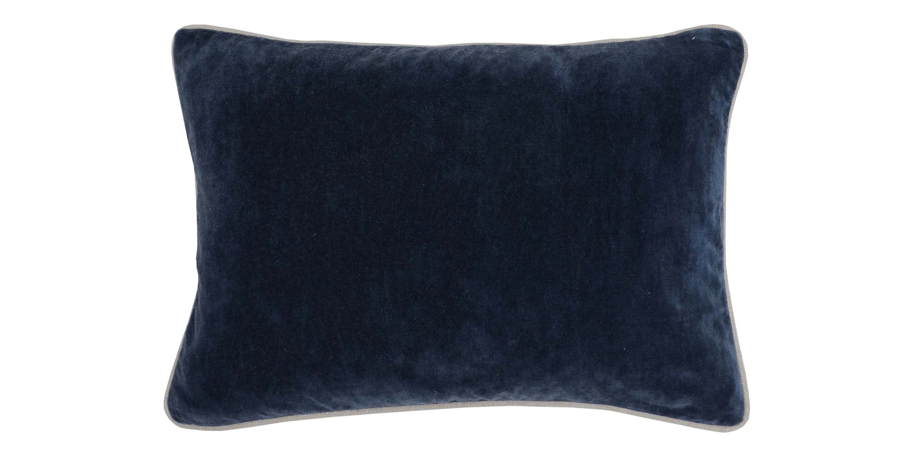 Heirloom Velvet Navy Lumbar Pillow Cover Bassett Home Decor