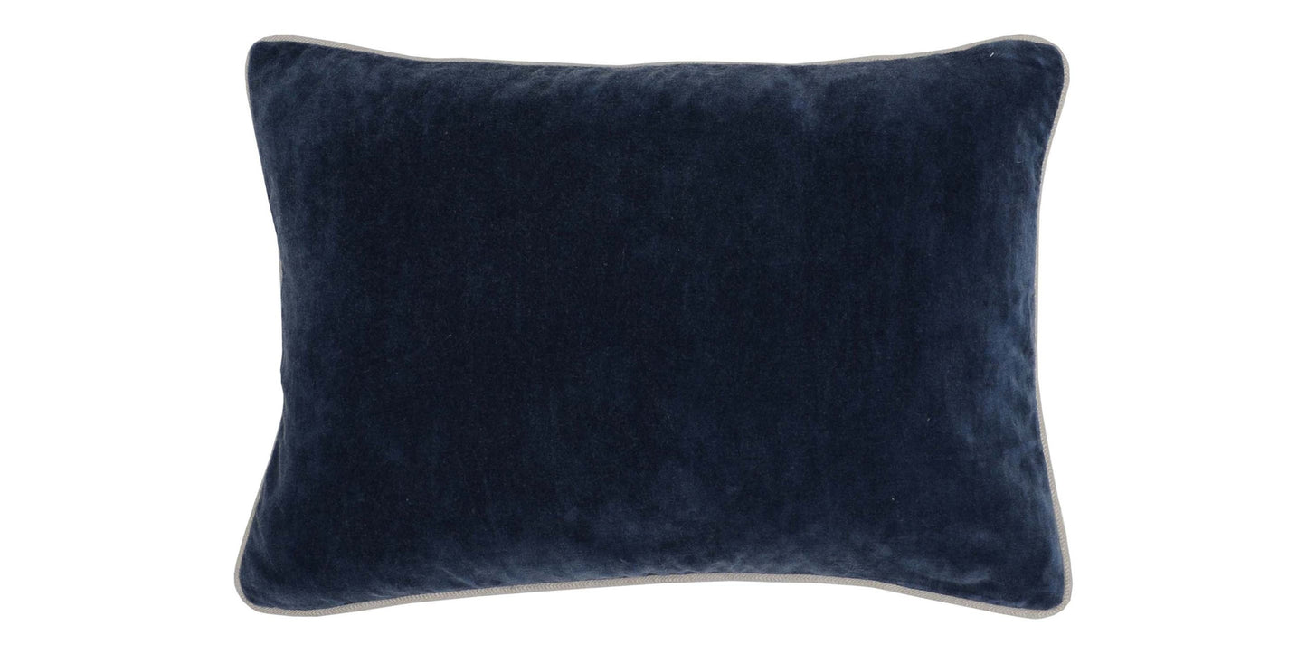 Heirloom Velvet Navy Lumbar Pillow Cover + Insert Bassett Home Decor